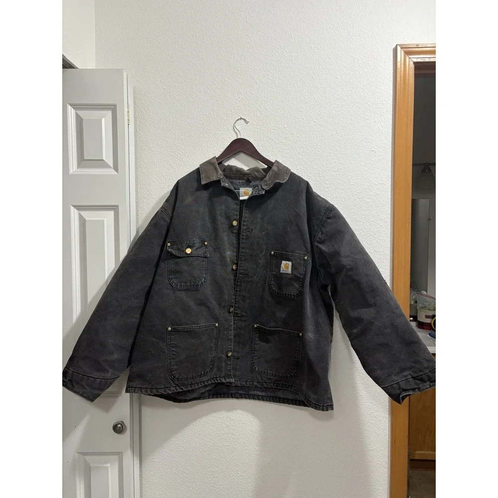 VINTAGE Carhartt Men Jacket 54 3X Blanket Wool Lined Chore Coat Detroit C001 90s